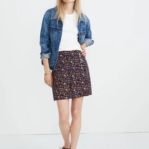 EUC Madewell Side-Button A-Line Mini Skirt in Garden Party